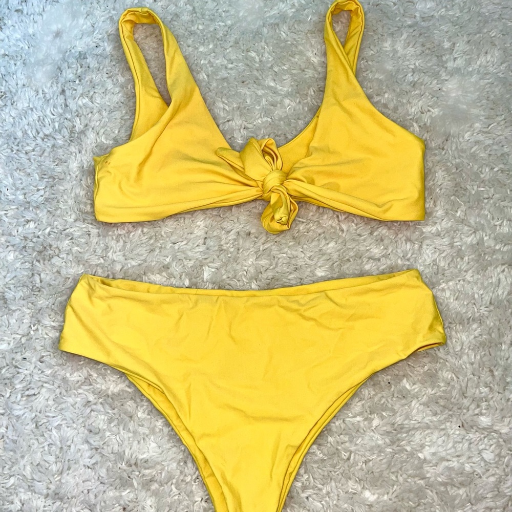 yellow tie bikini